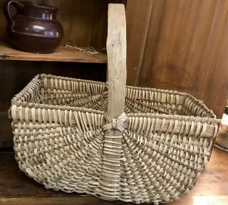 Large Primitive Antique Basket Great Shape And Size Very Solid.