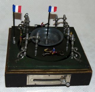 French Automaton Horse Racing Gambling Game France C1900 Xrare Small Version