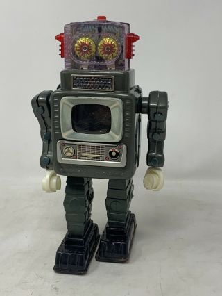 Alps Television Space Man Robot Tin Toy Battery Operated Tv Parts