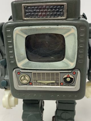 Alps Television Space Man Robot Tin Toy Battery Operated TV Parts 2