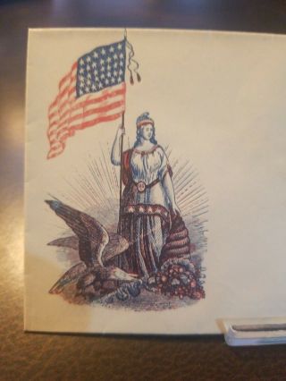 Rare Vintage US Civil War Envelope Lady Liberty Flag Eagle Horn of Food 2