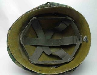 US M1 steel helmet Vietnam era with late 60s? liner and 1963 Mitchell camo cover 7
