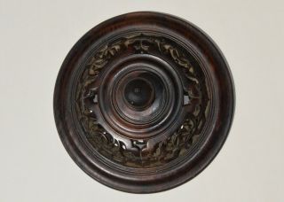 LARGE ANTIQUE CHINESE CARVED ROSEWOOD WOOD COVER LID FOR JAR VASE 12