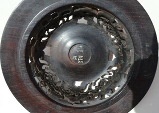 LARGE ANTIQUE CHINESE CARVED ROSEWOOD WOOD COVER LID FOR JAR VASE 7