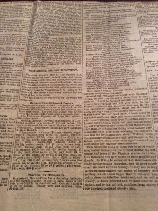 Philadelphia Newspaper Civil War Antique Paper 5/5 1864 Flotilla Gen Palmer Peck 8