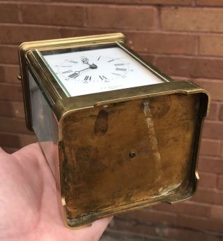 A GOOD ANTIQUE BRASS CASED FRENCH REPEATER CARRIAGE CLOCK,  CIRCA 1900s. 11
