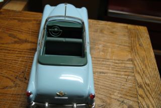 VINTAGE 1950 ' S CADILLAC BLUE CONVERTIBLE TIN FRICTION CARr ==NIB MADE IN JAPAN 5