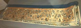 Antique Long 68 " (173cm) Chinese Silk Embroidered Panel Butterflies Embroidery