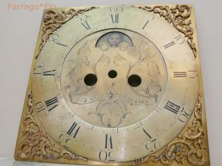 Antique Brass Long Case Clock Dial Moon Phase Wignall Ormskirk