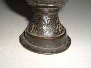 ANTIQUE CHINESE BRONZE JOSS INCENSE STICK HOLDER / VASE LATE MING OR QING - - NR 10