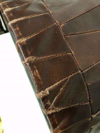 Vintage Leather Patchwork De Sede Style Pouf / ottoman 5