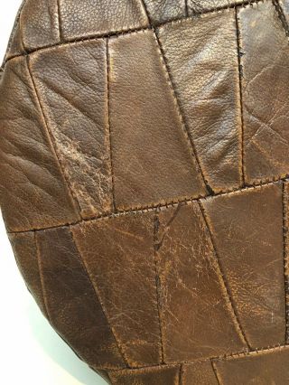 Vintage Leather Patchwork De Sede Style Pouf / ottoman 7