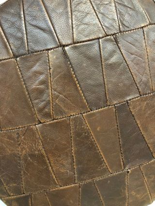 Vintage Leather Patchwork De Sede Style Pouf / ottoman 8