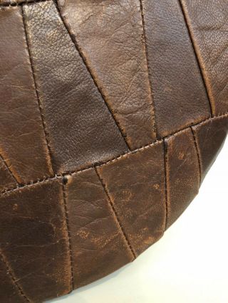 Vintage Leather Patchwork De Sede Style Pouf / ottoman 9