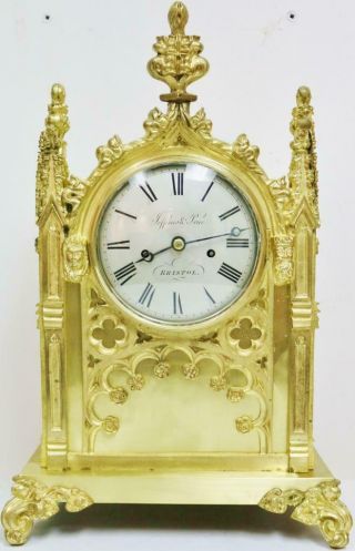 Antique English Cathedral 8day Twin Fusee Bracket Clock Jefferies & Price Ormolu