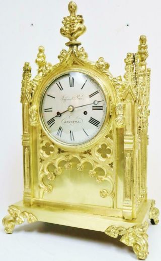 Antique English Cathedral 8Day Twin Fusee Bracket Clock Jefferies & Price Ormolu 4