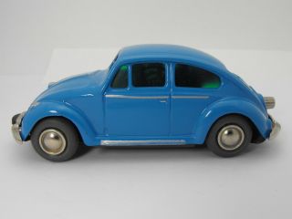 Vintage Schuco 1046 Blue Vw Beetle Bug Micro Racer West Germany With Key Wind Up
