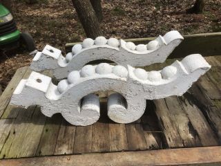 Pair Antique Architectural Salvage Farmhouse White Chippy Corbels Awesome