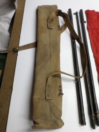 Vintage WWII US ARMY FLAG KIT with CANVAS CASE & SHOULDER STRAP 6