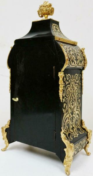 Fine Antique French 8 Day Black Shell Ormolu Inlaid Boulle Bracket Mantel Clock 10