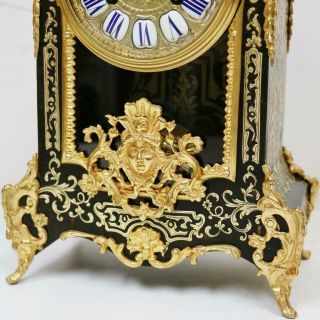 Fine Antique French 8 Day Black Shell Ormolu Inlaid Boulle Bracket Mantel Clock 7