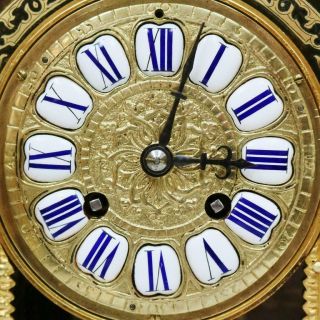 Fine Antique French 8 Day Black Shell Ormolu Inlaid Boulle Bracket Mantel Clock 9