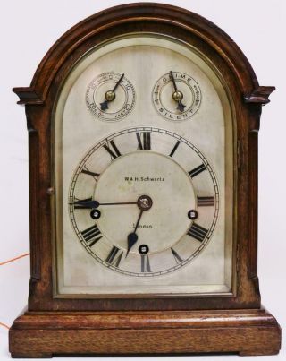 Antique Westminster Chime Musical Bracket Clock W&h 8 Day 5 Gong Mantel Clock