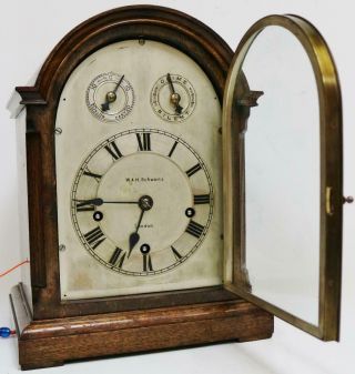 Antique Westminster Chime Musical Bracket Clock W&H 8 Day 5 Gong Mantel Clock 7