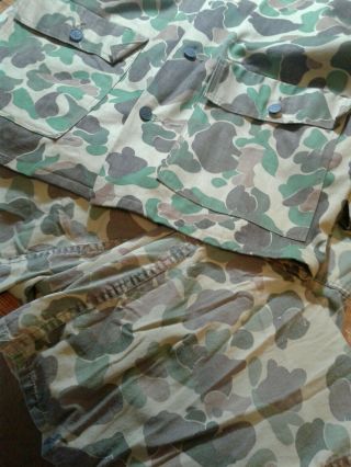 VIETNAM ERA COMMERCIAL DUCK HUNTER CAMOUFLAGE SET MIS - MATCHED COLOR & WEAR LARGE 12