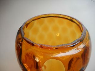 Rare Antique Honey Amber Pleated Lantern Globe.  Rare Glass Lantern Globe 4