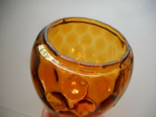 Rare Antique Honey Amber Pleated Lantern Globe.  Rare Glass Lantern Globe 5