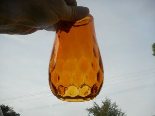 Rare Antique Honey Amber Pleated Lantern Globe.  Rare Glass Lantern Globe 7