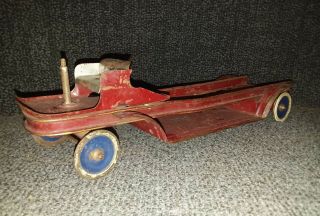Antique Early 1900s Kingsbury Pressed Steel Windup Toy Truck 14 "
