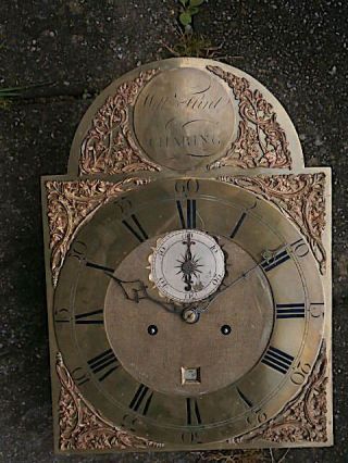 C1750 8 Day Longcase Grandfather Clock Dial,  Movement 12x16,  1/2 