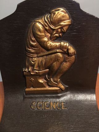 Science Antique Bradley & Hubbard Victorian Monk Motif Cast Iron Bookends 3