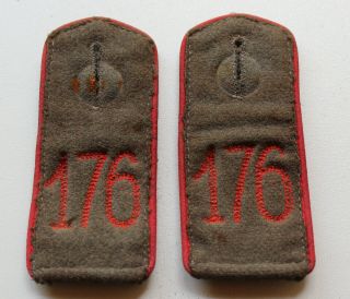 German Ww 1 - Shoulder Boards - Regiment 176