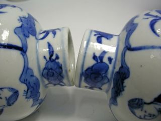 CHINESE BLUE & WHITE EXPORT PORCELAIN CUPBOARD GARNITURE VASES LONG ELIZA c1800 9