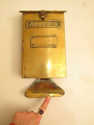 Antique Arts & Crafts Brass Mail Box Letter Box Solid Brass Spring Clamp For Mag