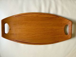 1960s Dansk Denmark Surfboard Staved Teak Tray Ihq Quistgaard W 4 Ducks