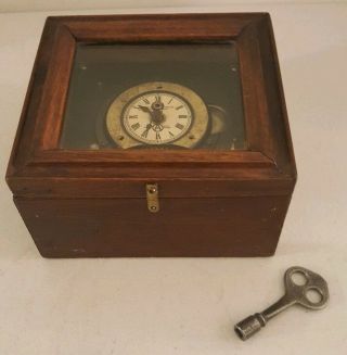 Antique 1905 Wood Cased Mechanical Timer Clock - J.  M.  Anderson Mfg.  Co.