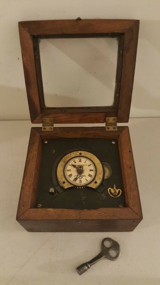 Antique 1905 Wood Cased Mechanical Timer Clock - J.  M.  Anderson Mfg.  Co. 2