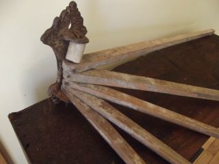 Antique wood Clothes Drying Rack Wall Mount Quilt Linen Display Rack 5 Arm OLD 2