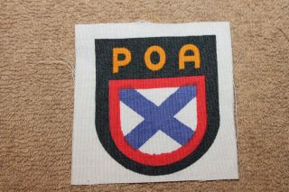 Ww2 German Army Russian Volunteer  Poa  Uniform Shield From U.  S.  Vet