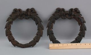 Pair Antique Cast Iron,  Bow & Wreath,  Architectural Fragments,  NR 2
