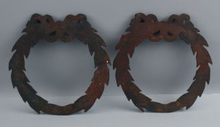 Pair Antique Cast Iron,  Bow & Wreath,  Architectural Fragments,  NR 9