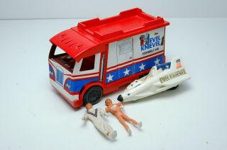 Vintage Evel Knievel Scramble Van 1973 Ideal Toy,  Figures,  Rocket For Charity