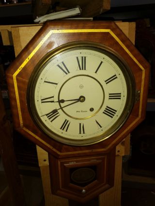 Antique Seth Thomas Short Drop School House Clock Complete
