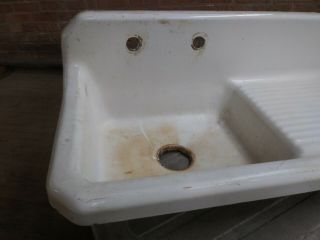 Vintage Richmond Cast Iron Drainboard Farmhouse Porcelain Sink 1941 42 
