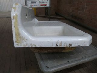 Vintage Richmond Cast Iron Drainboard Farmhouse Porcelain Sink 1941 42 