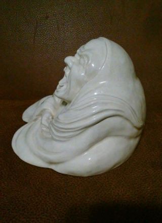 Antique Japanese Blanc de Chine Bodhidharma Daruma ceramic figurine Edo period 5